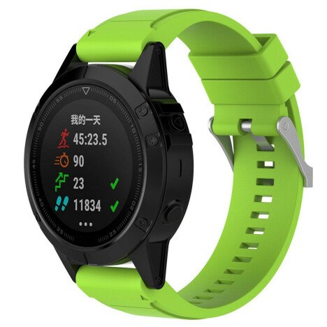 Curea ceas Smartwatch Garmin Fenix 7 / 6 / 5 Plus / 5, 22 mm Silicon iUni Light Green